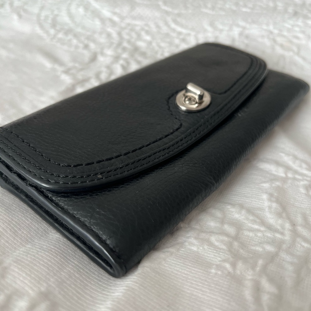 Coach Black Leather Key & Card Holder